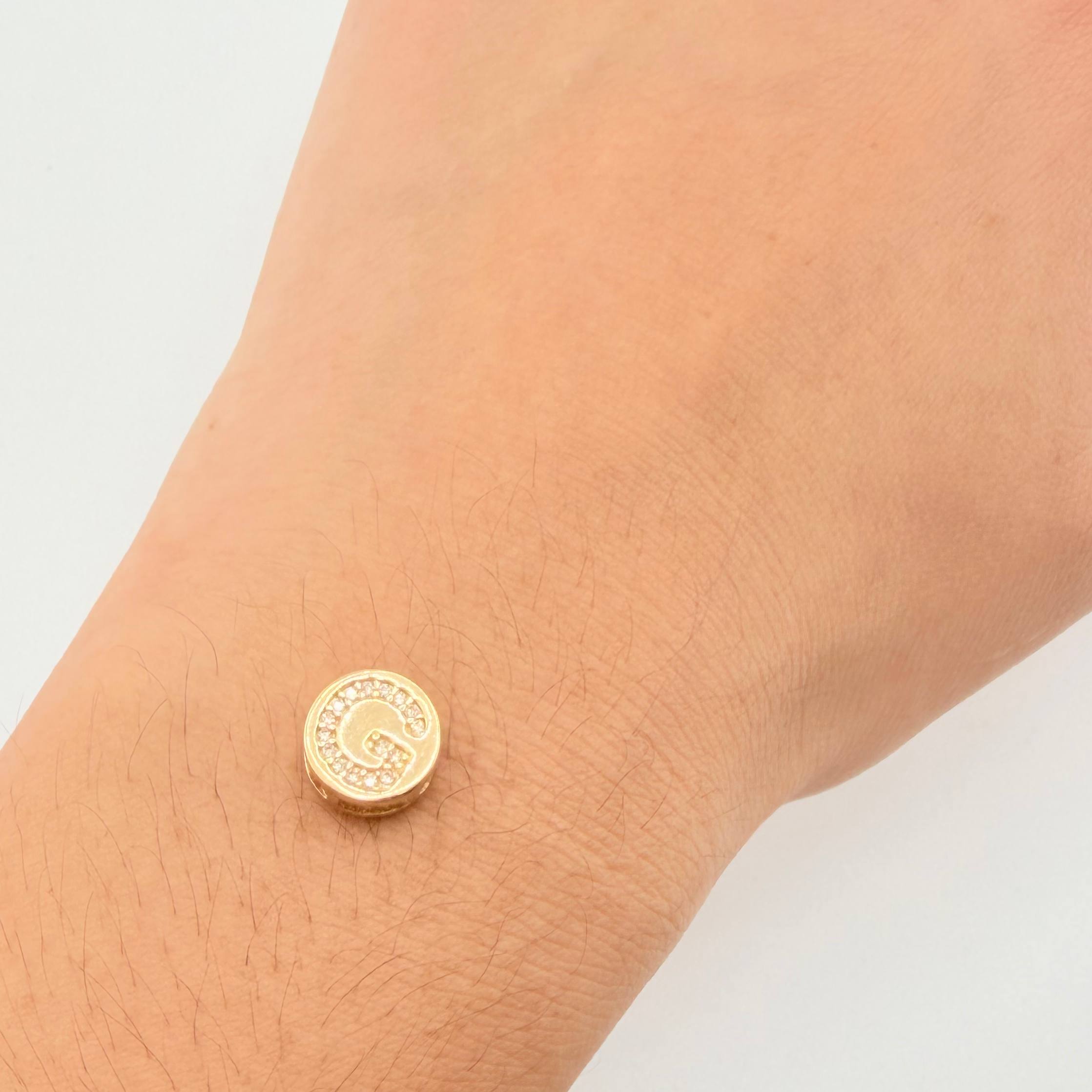 Herraje Dije Letra G 1.3gr / 1cm / Oro Amarillo 18K *