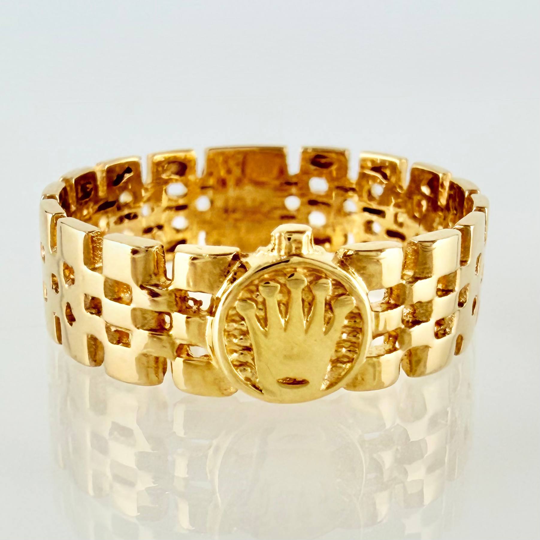 Anillo Correa Corona 3.25gr / T7 1/2 / Oro Amarillo 18K ©