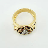 Anillo Rostro Jesus 11.45gr / T9 3/4 / Dos Oros Amarillo Blanco 18K ©
