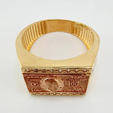 Anillo Sello Dólar 7.7gr / T9 / Tres Oros 18K ©