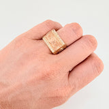 Anillo Sello Dólar 7.7gr / T9 / Tres Oros 18K ©