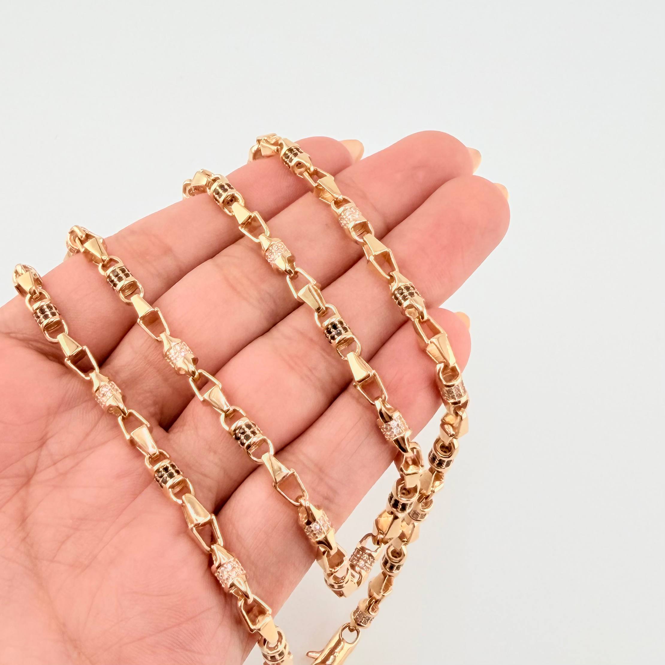 Cadena Rustica Dubai 46.45gr / 65cm / 4mm Oro Amarillo Nac.Esp. 18K *