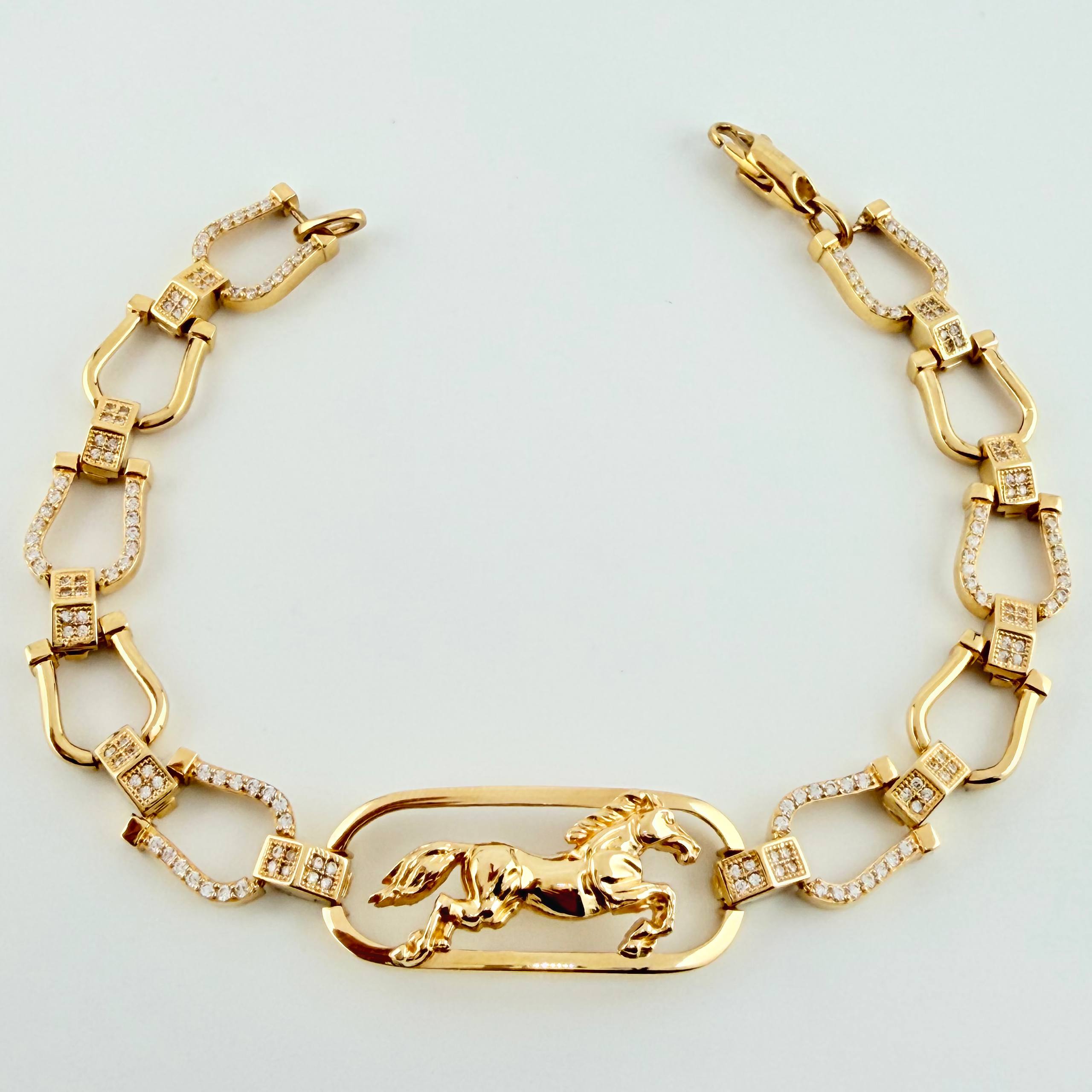 Pulso Caballo Herraduras 20gr / 22cm / 10mm Oro Amarillo Nac.Esp. 18K *