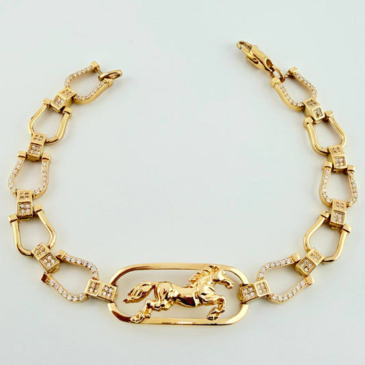 Pulso Caballo Herraduras 20gr / 22cm / 10mm Oro Amarillo Nac.Esp. 18K *