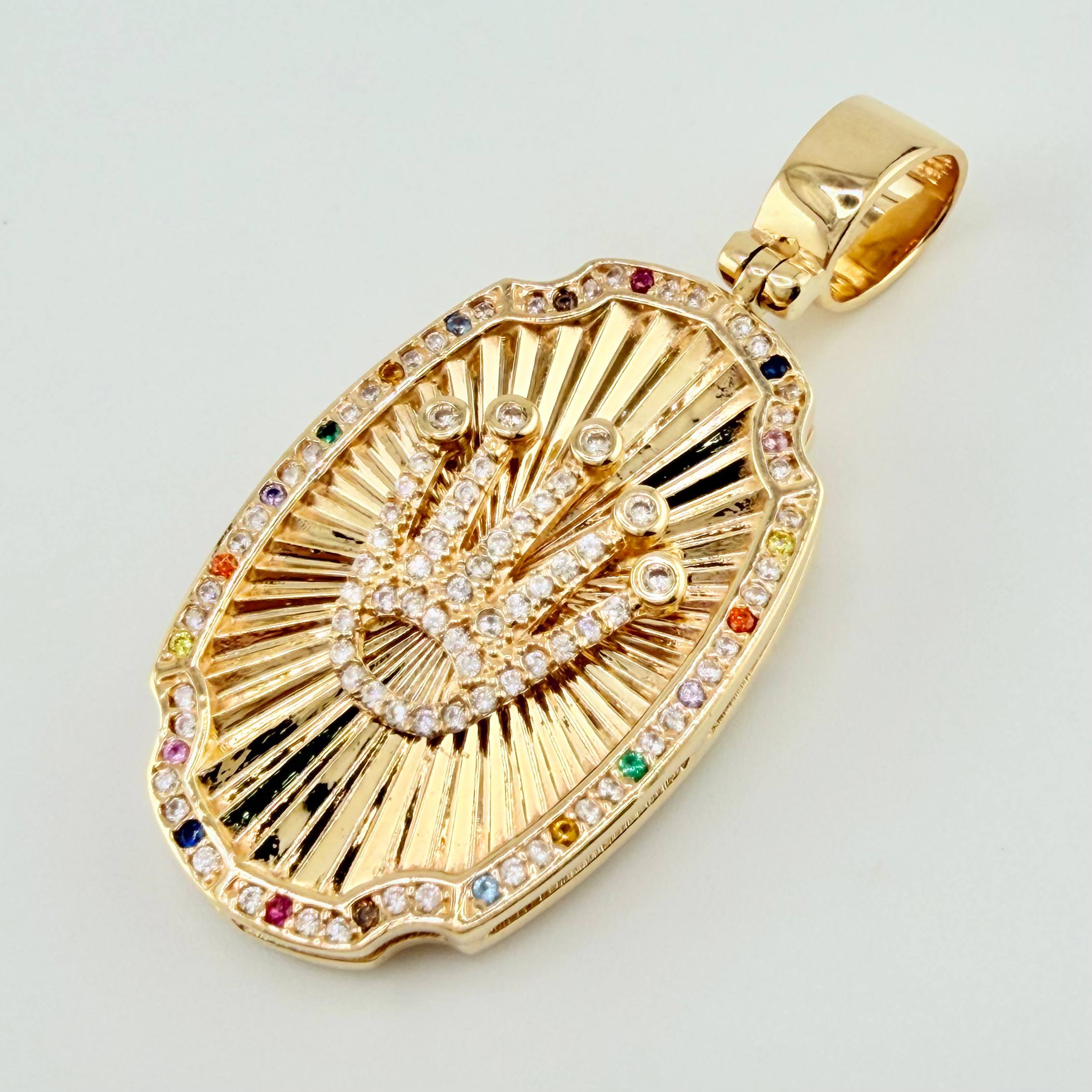 Dije Virge Guadalupe Doble Faz 17gr / 4.5cm / Oro Amarillo 18K *