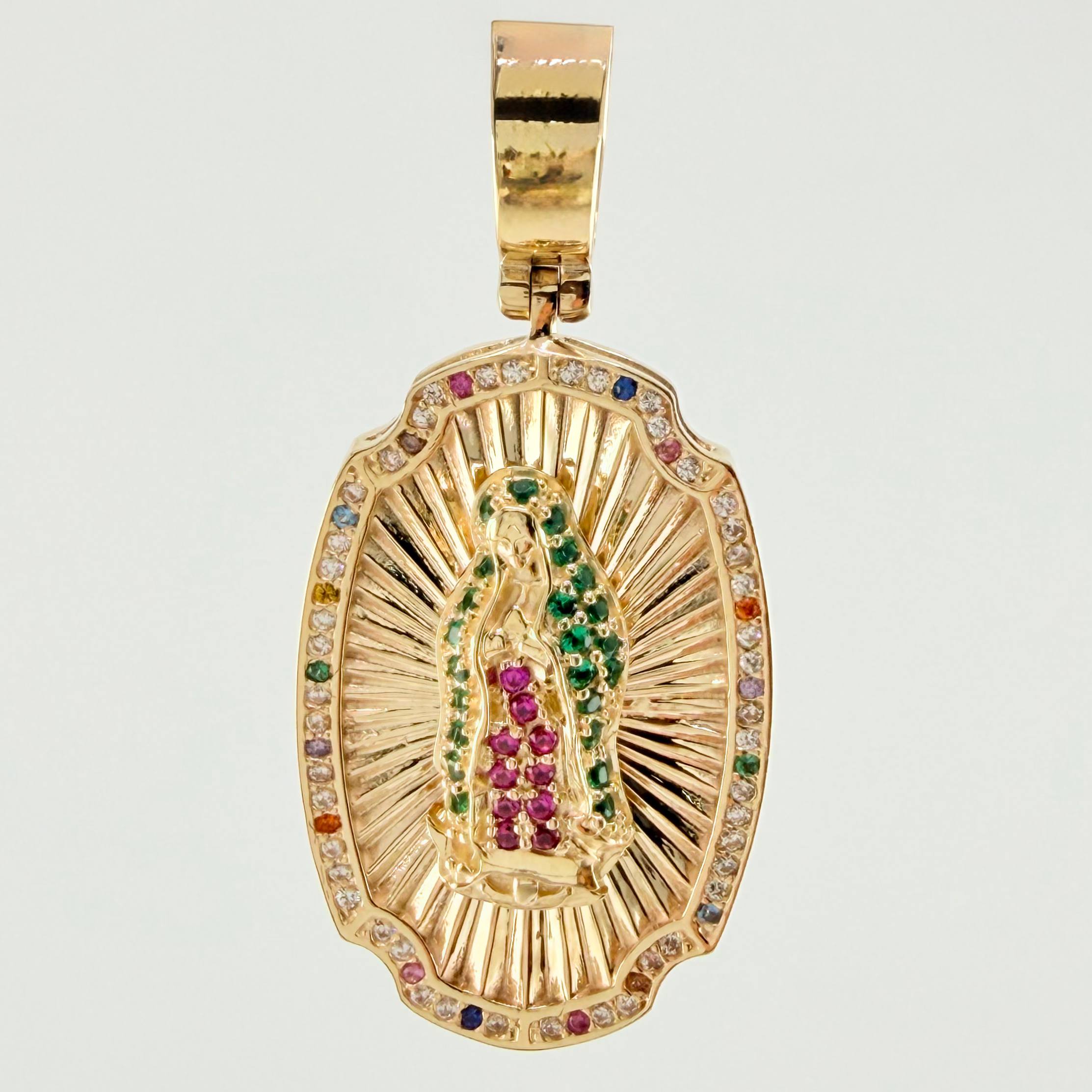 Dije Virge Guadalupe Doble Faz 17gr / 4.5cm / Oro Amarillo 18K *