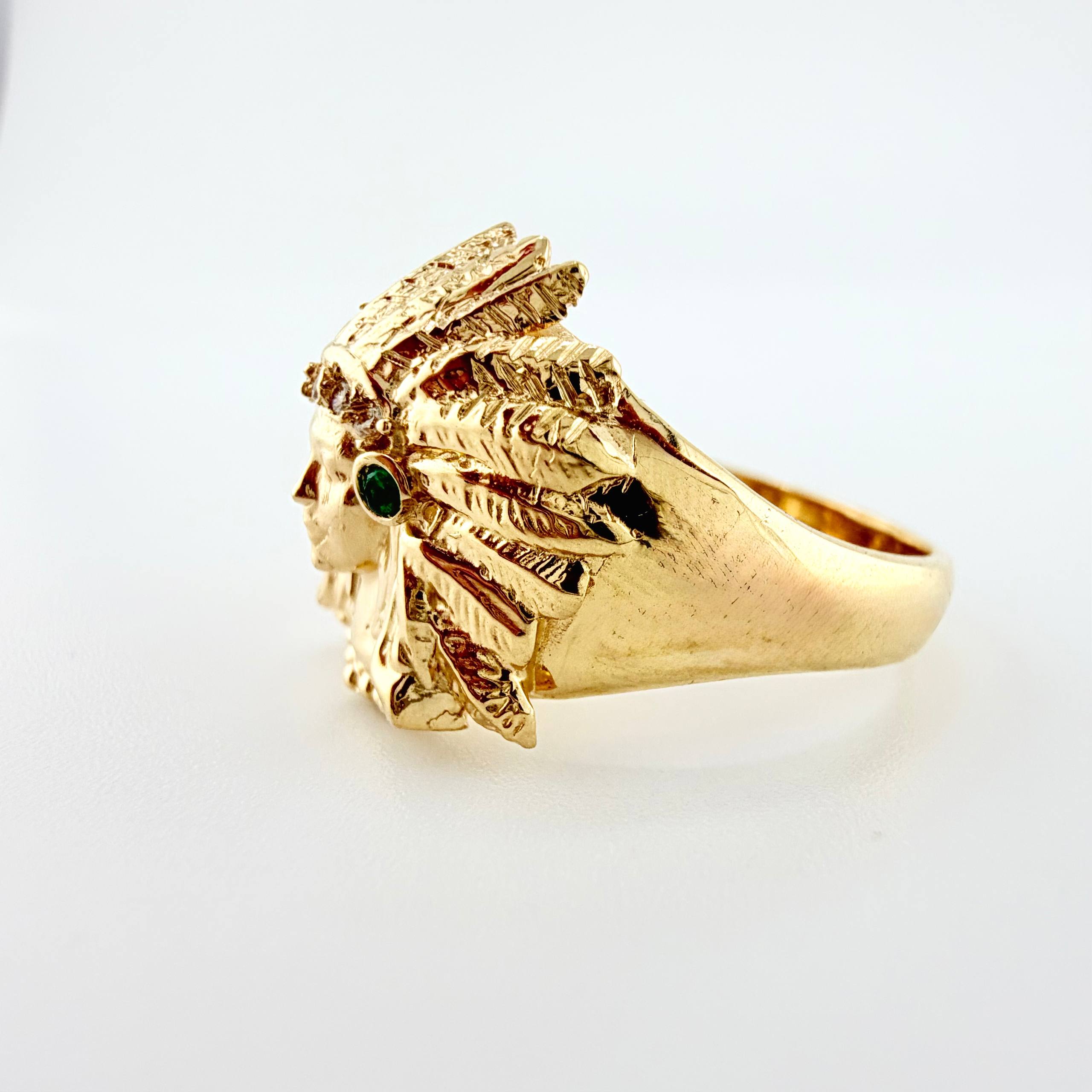 Anillo Indio 6.05gr / T7 1/4 / Oro Amarillo 18K ©