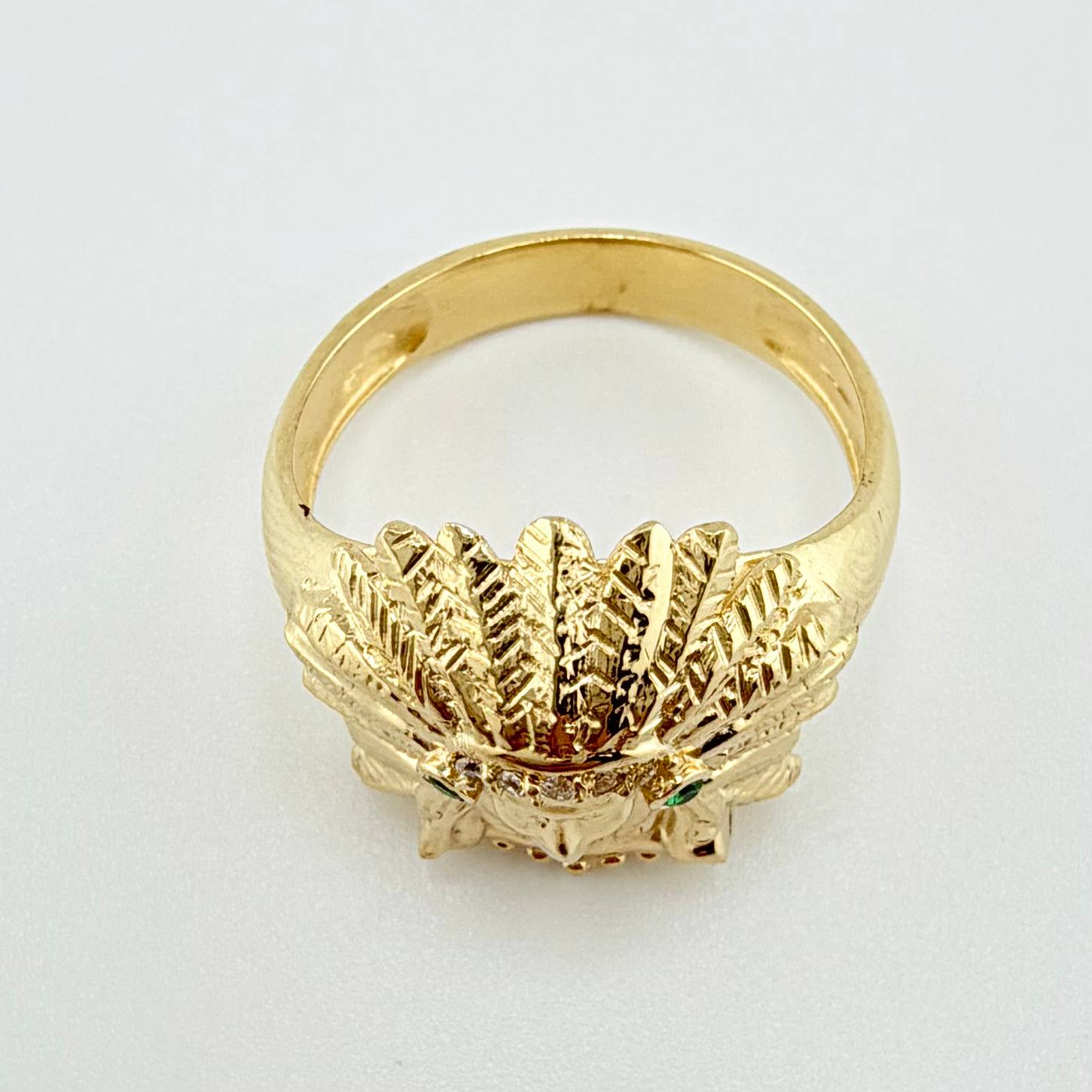 Anillo Indio 6.05gr / T7 1/4 / Oro Amarillo 18K ©