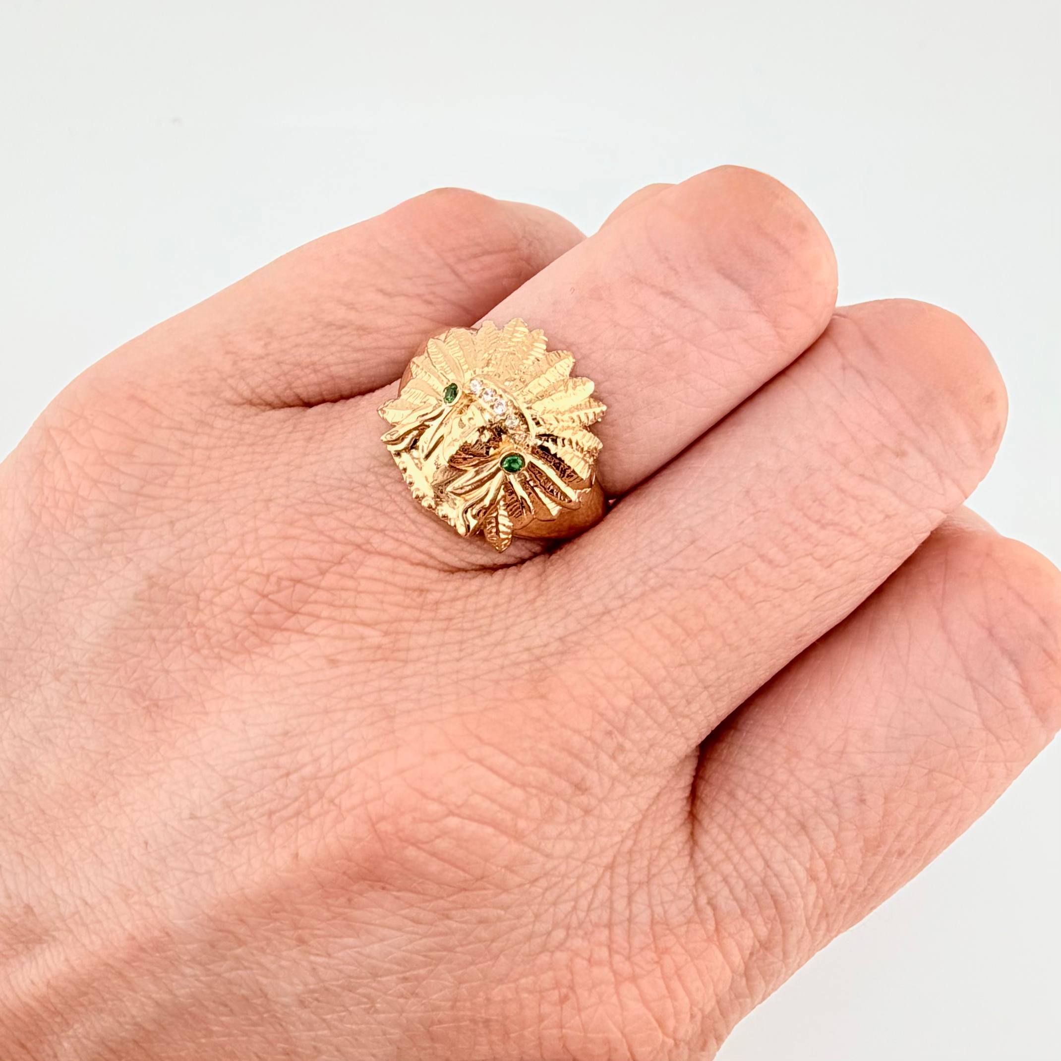 Anillo Indio 6.05gr / T7 1/4 / Oro Amarillo 18K ©