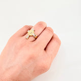 Anillo Cruz Rostro Jesus 3.65gr / T6 1/2 / Dos Oros Amarillo Blanco 18K ©