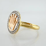 Anillo Circulo Corona 2.4gr / T7 / Tres Oros 18K ©
