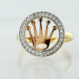 Anillo Circulo Corona 2.4gr / T7 / Tres Oros 18K ©