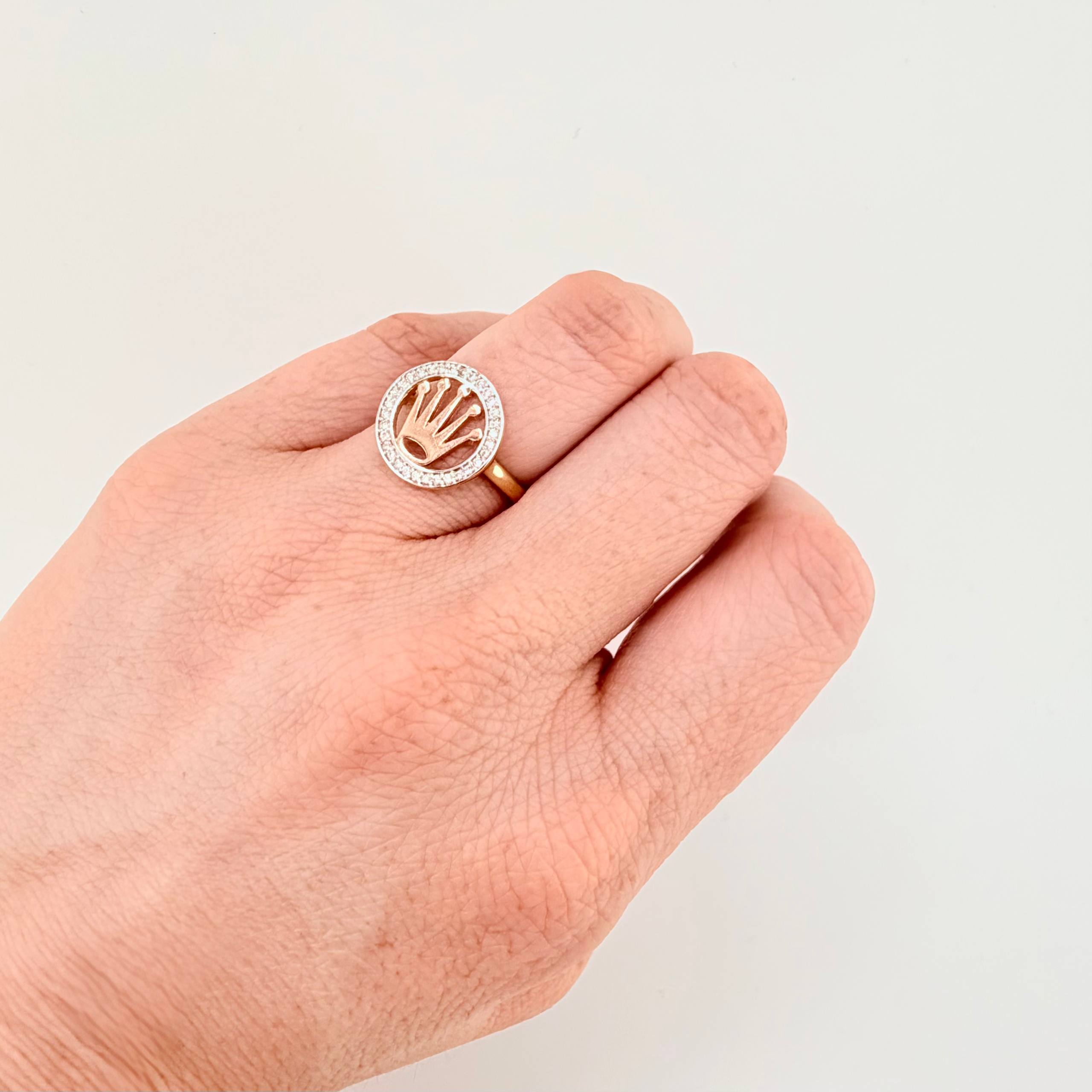 Anillo Circulo Corona 2.4gr / T7 / Tres Oros 18K ©