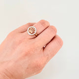 Anillo Circulo Corona 2.4gr / T7 / Tres Oros 18K ©