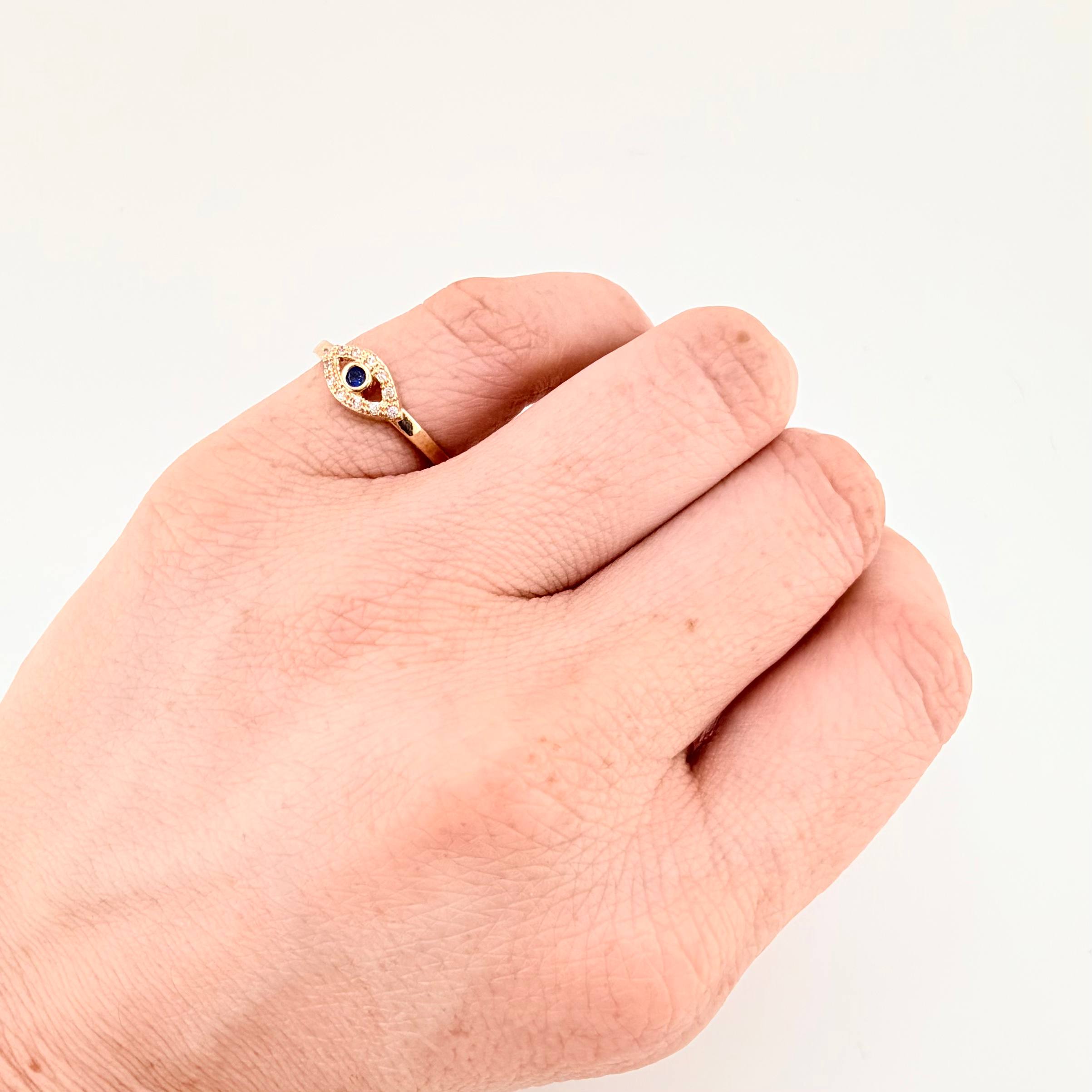 Anillo Ojo Turco 1.65gr / T5 3/4 / Oro Amarillo 18K ©