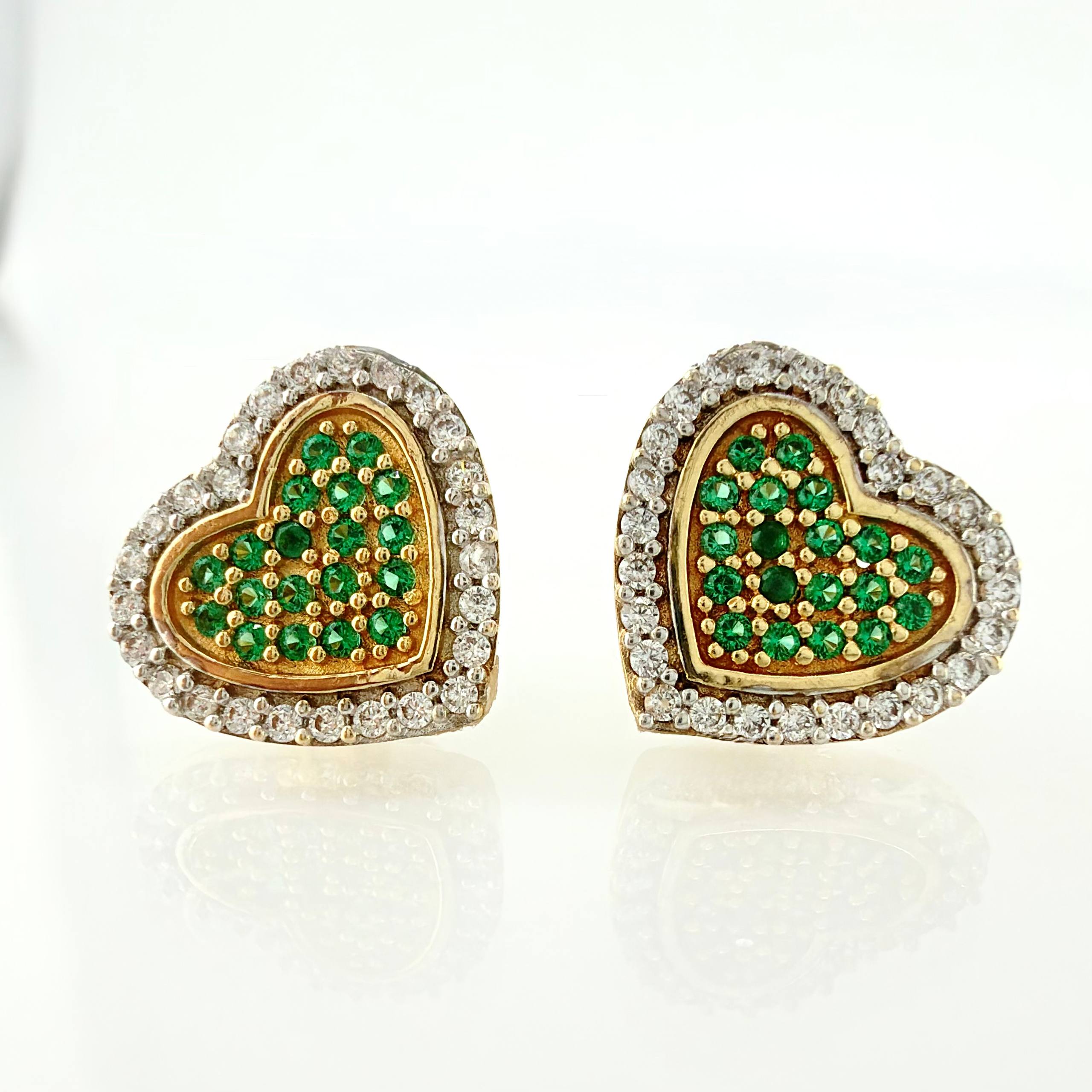 Topos Corazon Tupido 2.65gr / 10mm Dos Oros Amarillo Blanco 18K ©