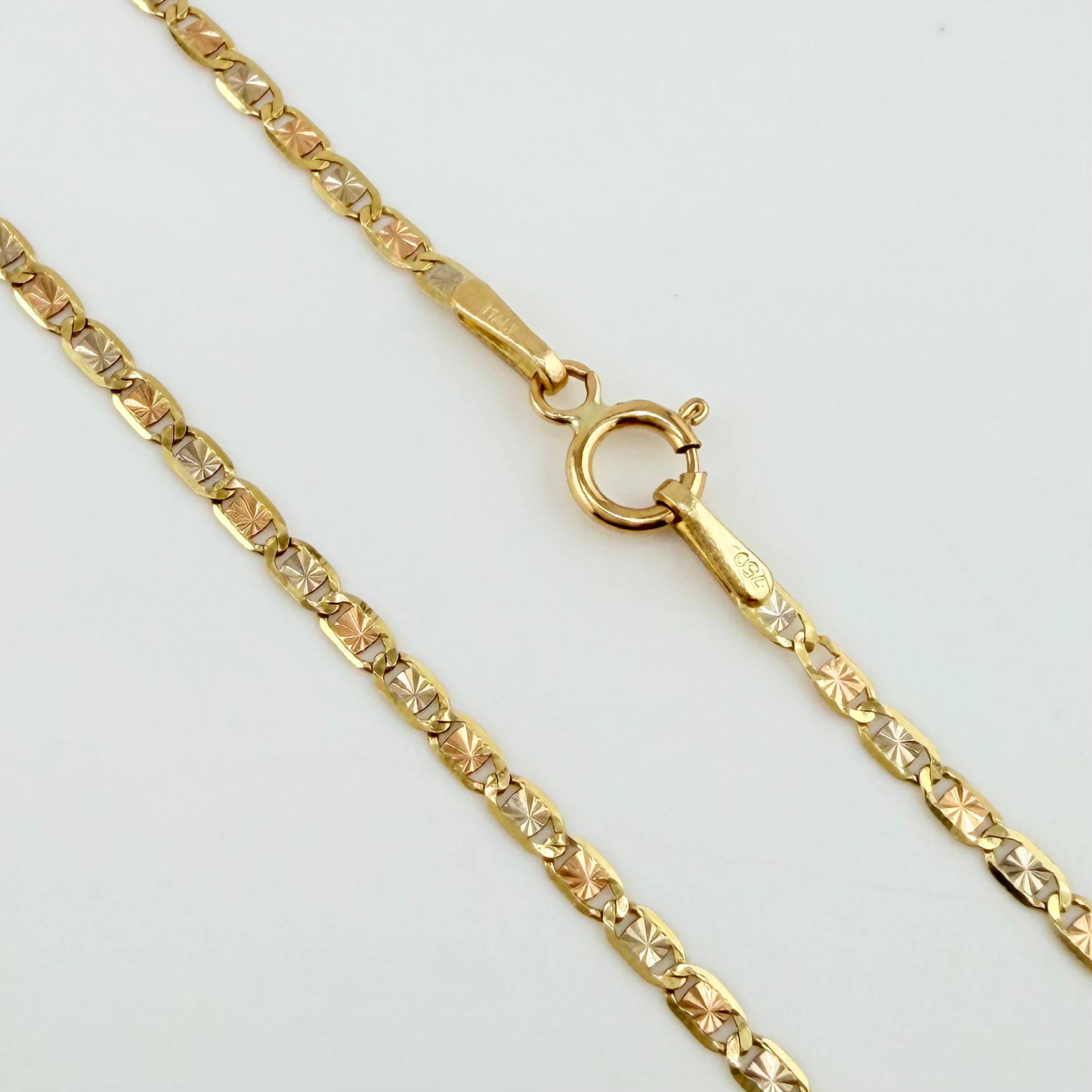 Cadena Plana 1.85gr / 40cm / 1.8mm Tres Oros +3 18K *