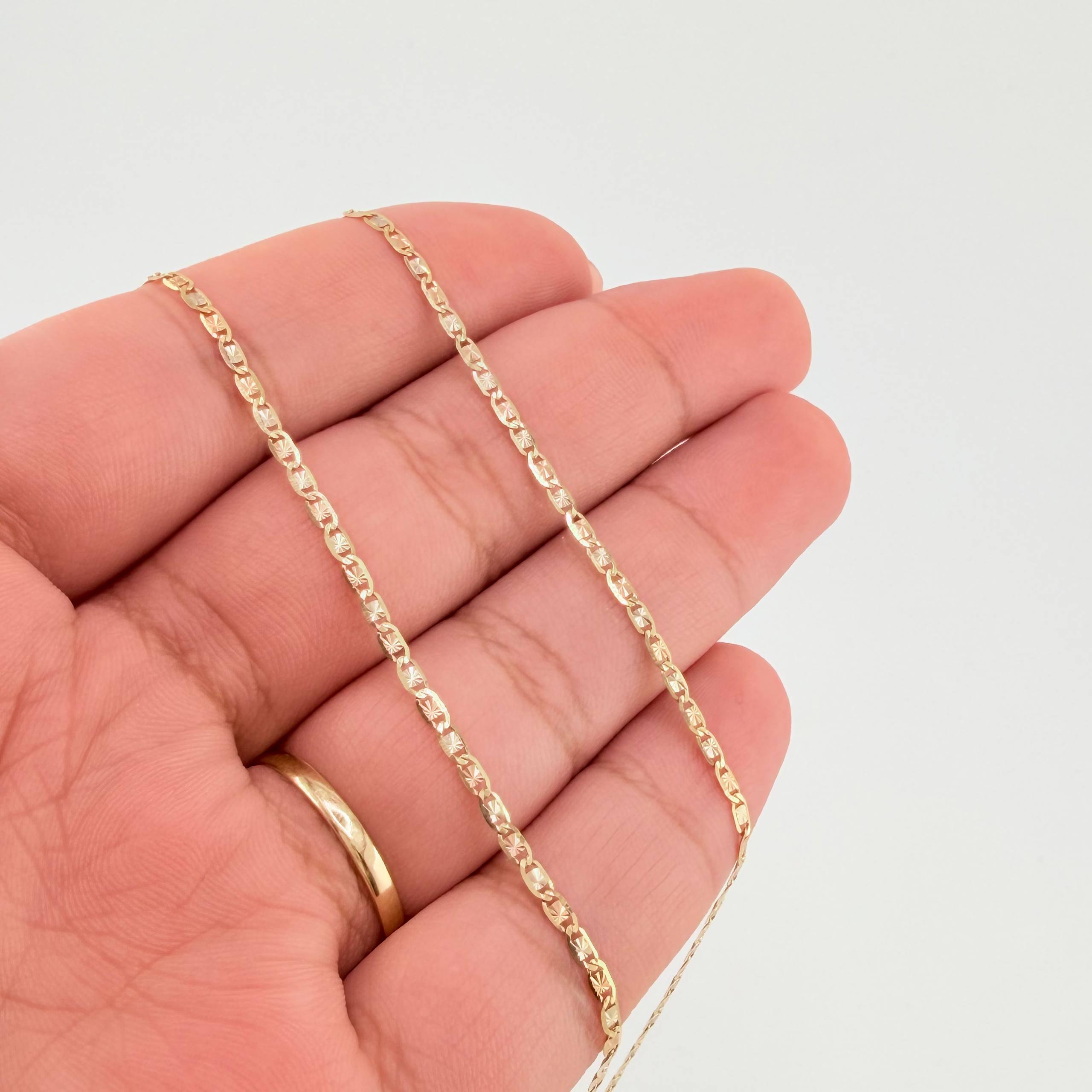 Cadena Plana 2.1gr / 45cm / 1.8mm Tres Oros +3 18K