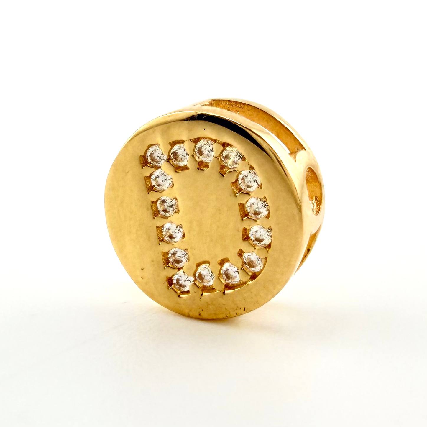 Dije Herraje Letra D 1.35gr / 1cm / Oro Amarillo 18K *