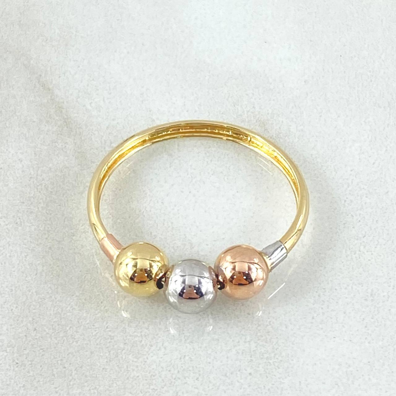 Anillo Trio De Bolas 1.3gr / T6 3/4 / Oro 18K ©
