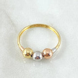 Anillo Trio De Bolas 1.25gr / T8 / Oro 18K -