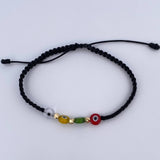 Pulsera Negra Ojos Turcos 0.15gr / Oro 18K &