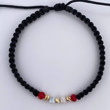 Pulsera Negra Rondela 0.15gr / Oro 18K &
