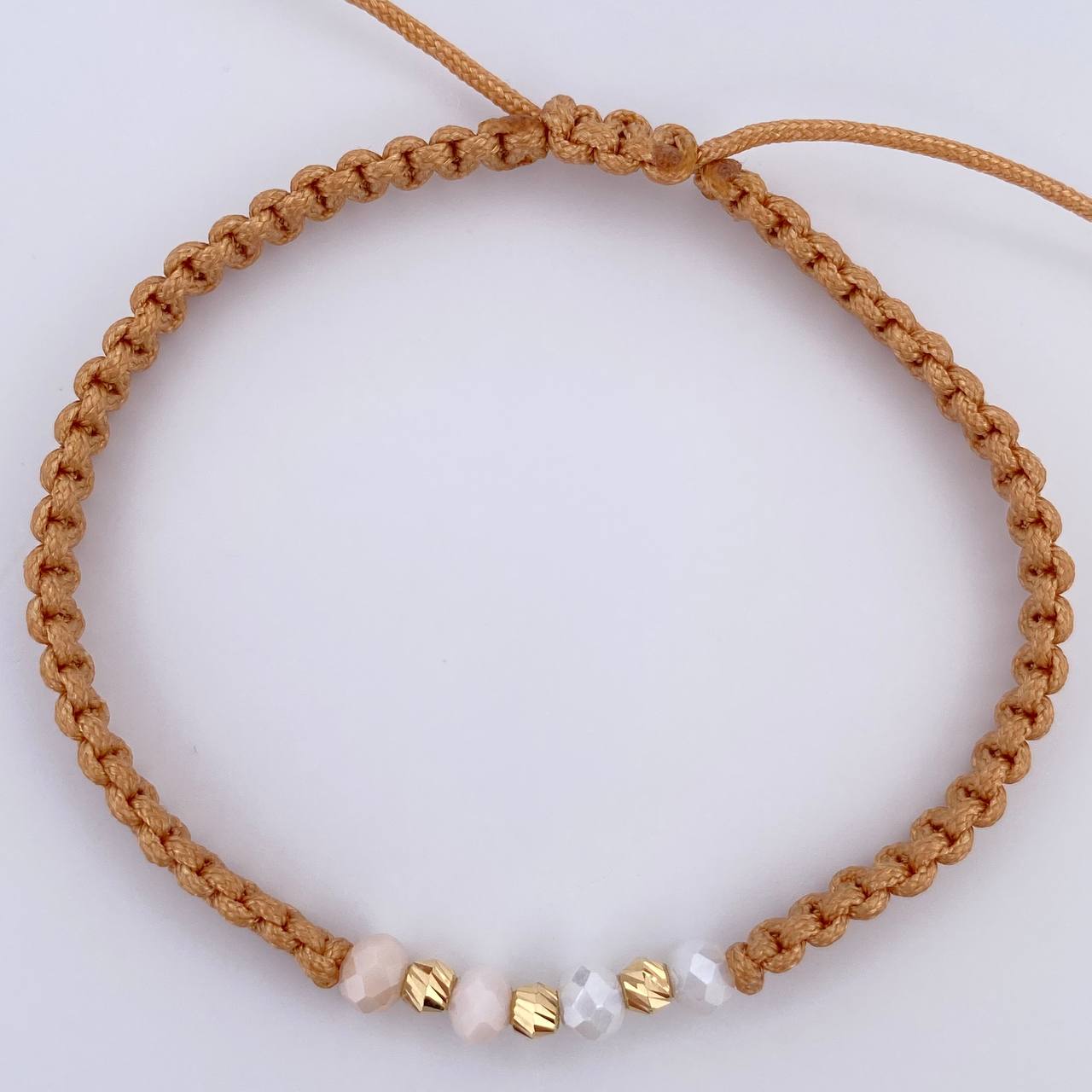 Pulsera Beige Rondela 0.15gr / Oro 18K &