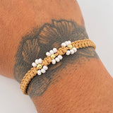 Pulsera Beige Mostacilla 0.15gr / Oro 18K &