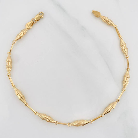 Pulso Rustica Dubai 3.35g / 21.5cm / 3.38mm Oro Amarillo 18K