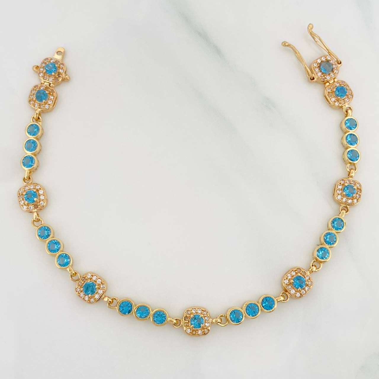 Pulso Tennis Halo 9.25g / 17cm / 3.96mm Oro Amarillo 18K