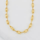 Cadena Rustica Barril Rayado 13.15g / 60cm / 4.6mm Oro Amarillo 18K