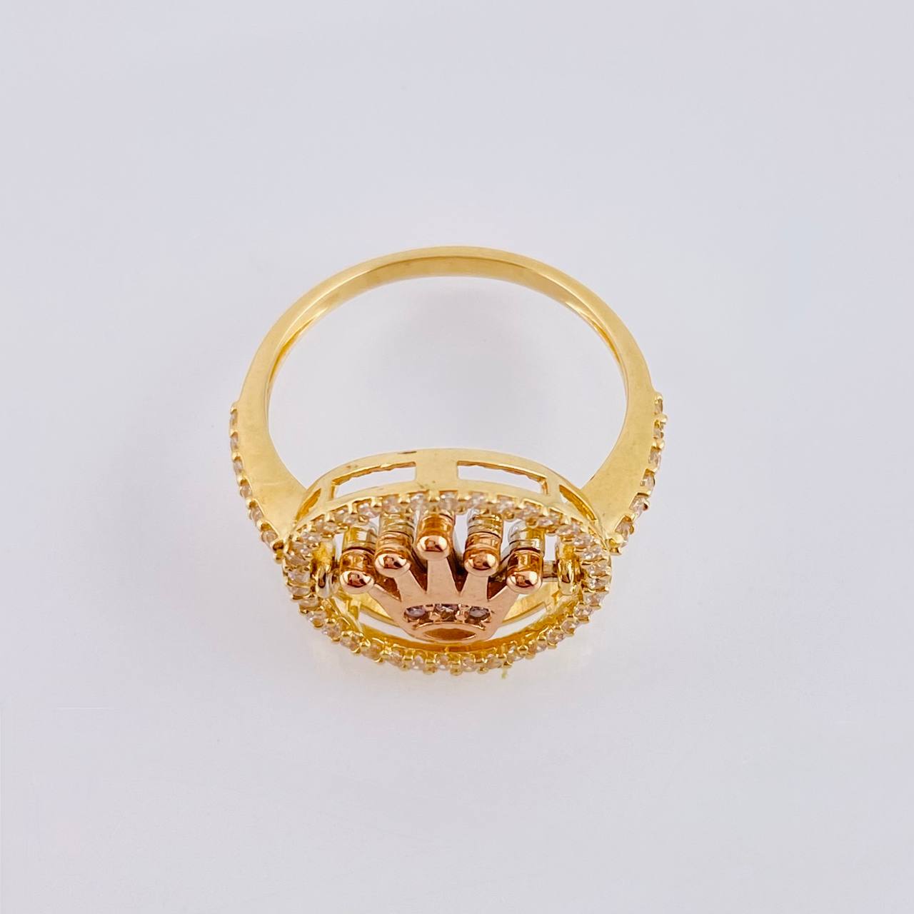 Anillo Corona Movil 4.15 g / T7 1/4 Tres Oros 18K