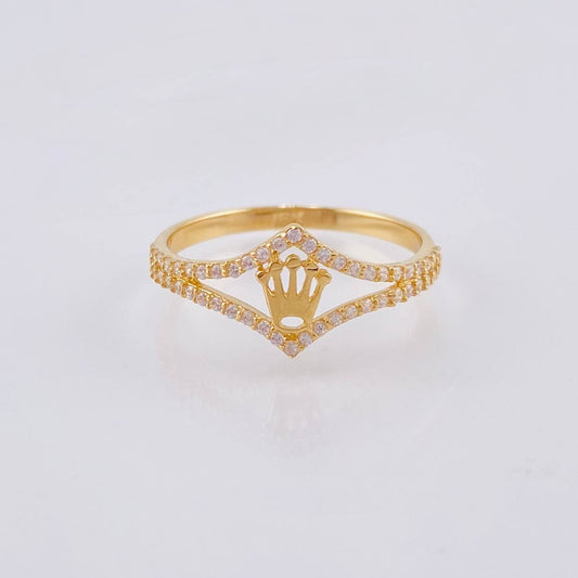 Anillo Corona Rombo 1.8 g / TT8 1/4 Oro Amarillo 18K