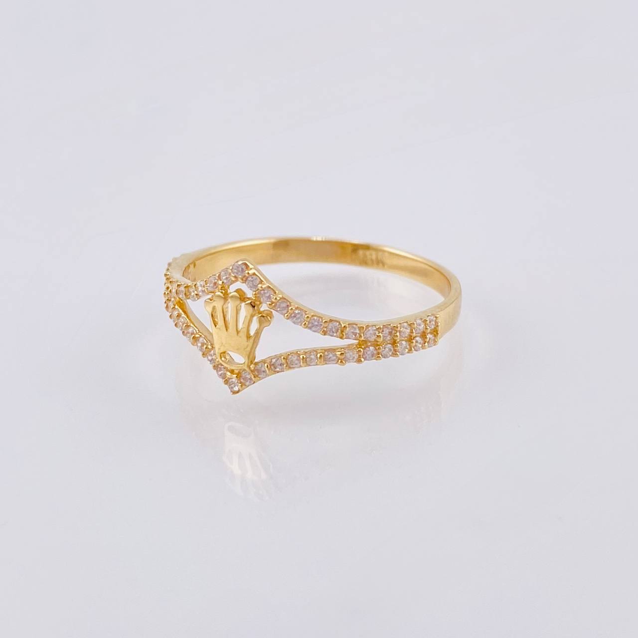 Anillo Corona Rombo 1.8 g / TT8 1/4 Oro Amarillo 18K