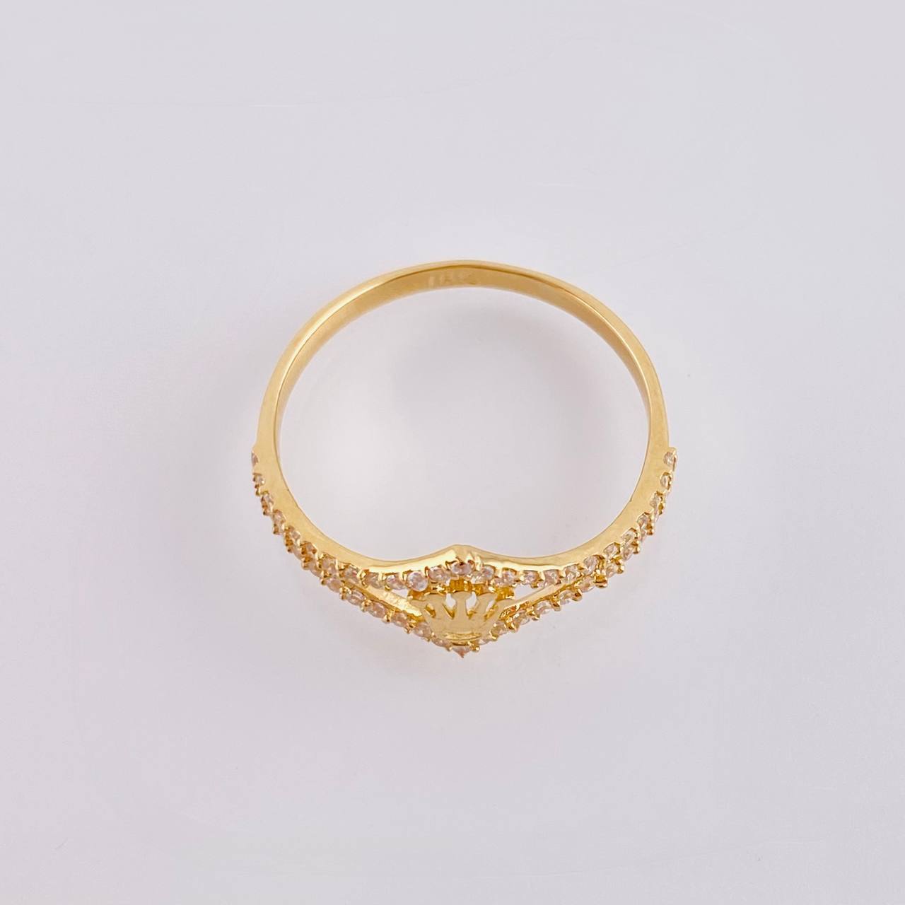 Anillo Corona Rombo 1.8 g / TT8 1/4 Oro Amarillo 18K