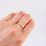 Anillo Solitario Carril Corazones 2.45 g / T6 Dos Oros Amarillo Blanco 18K