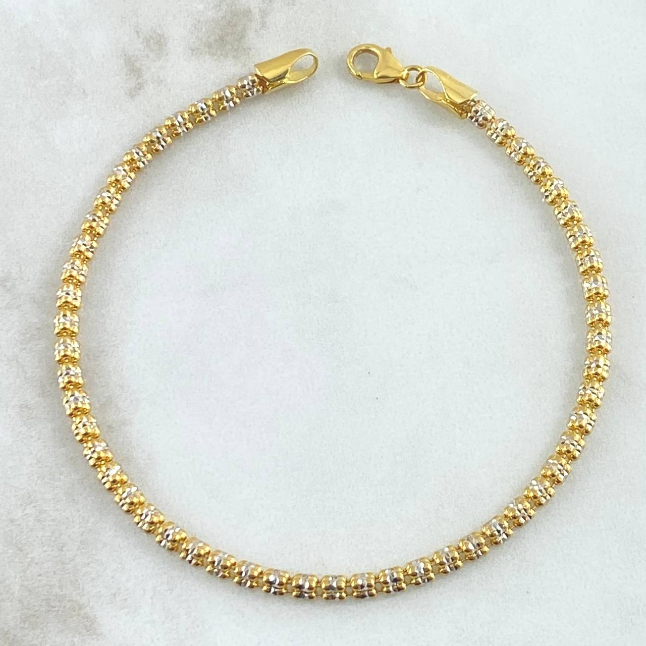 Pulso Ice 6.6gr / 20cm / 3mm Dos Oros Amarillo Blanco +3 18K ©