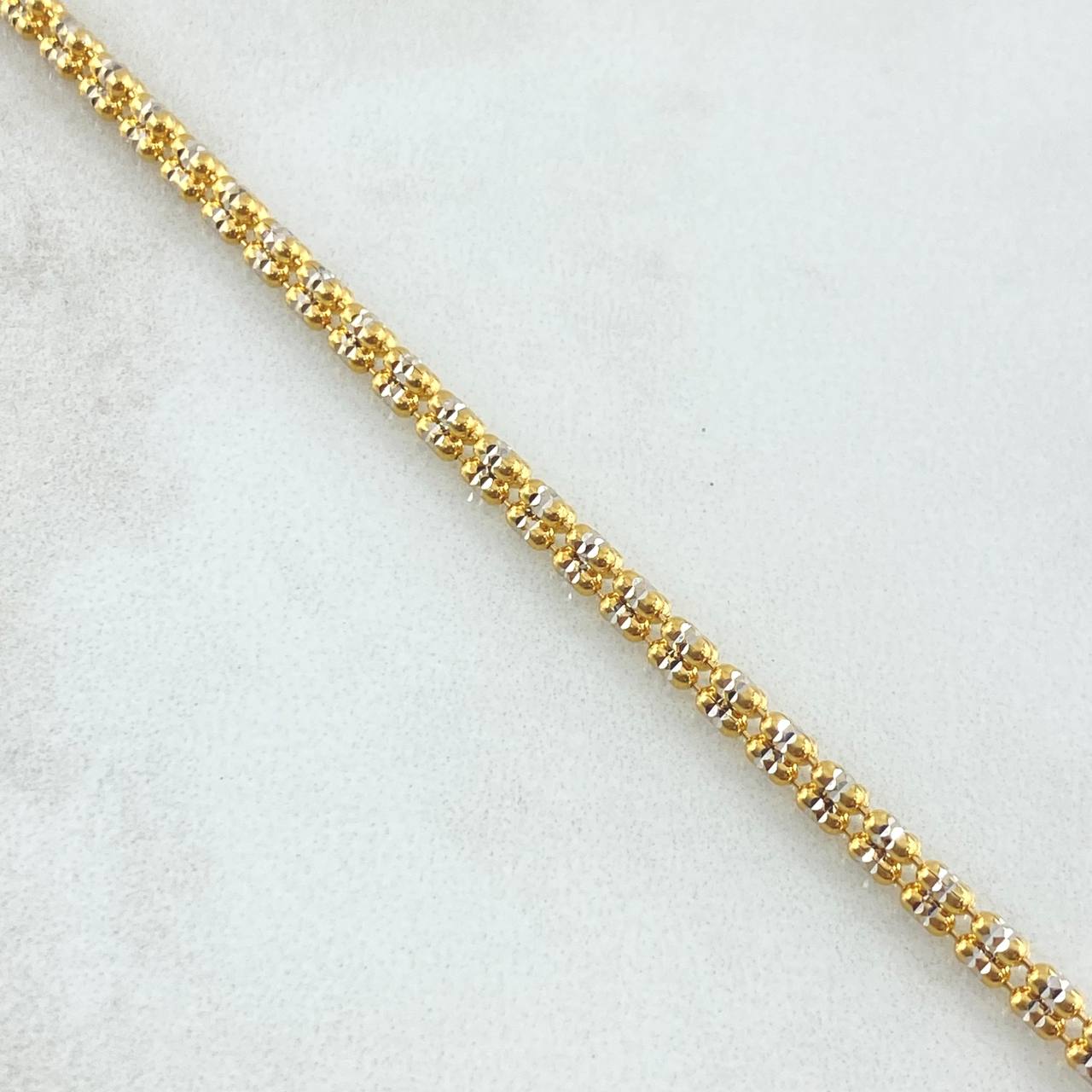 Pulso Ice 6.6gr / 20cm / 3mm Dos Oros Amarillo Blanco +3 18K ©