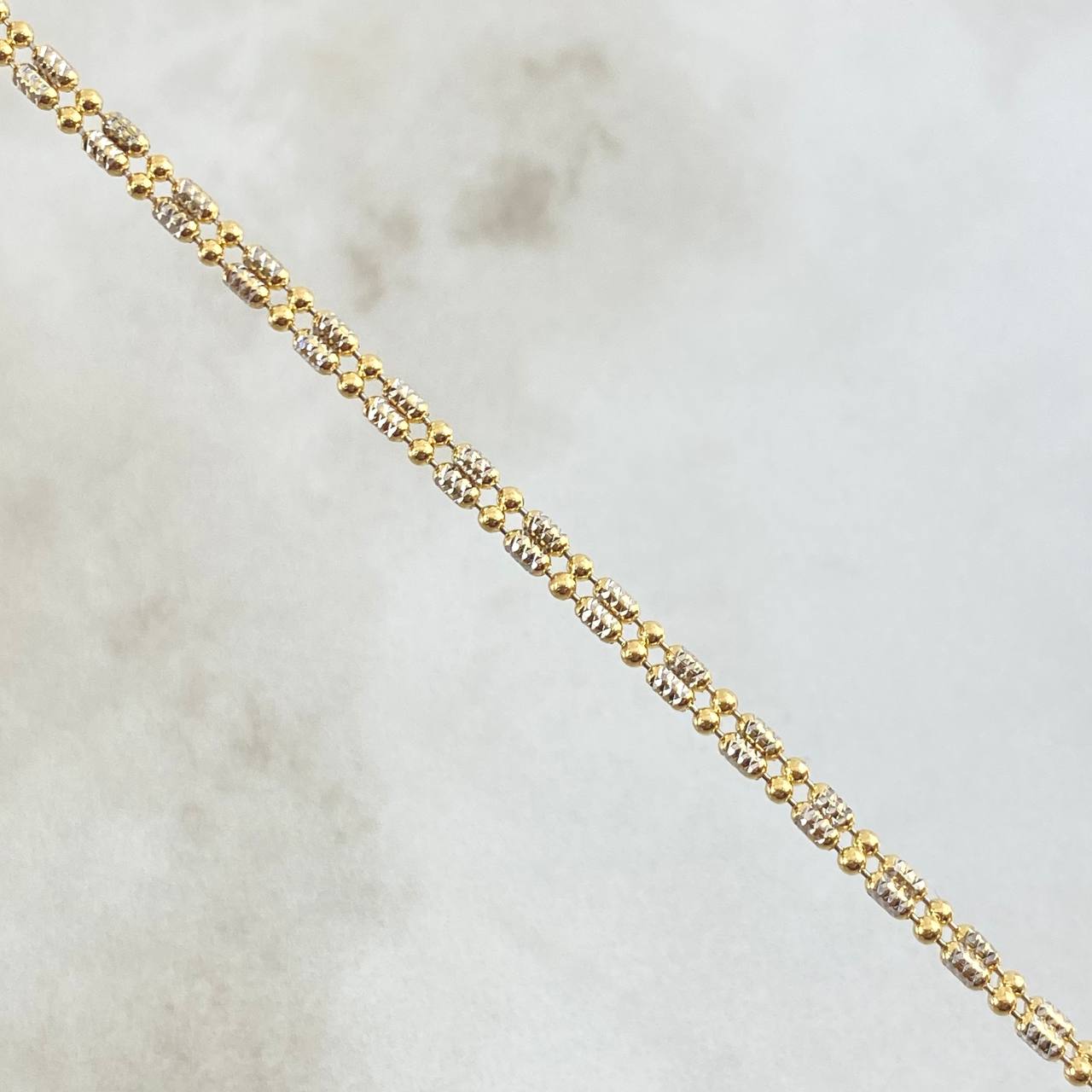 Cadena Ice 11.4gr / 60cm / Dos Oros Amarillo Blanco +4 18K ©
