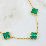 Cadena Aro seguido Trebol Verde 27.8gr / 60cm / Oro Amarillo Nac.Esp. 18K ©