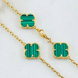 Cadena Aro seguido Trebol Verde 27.8gr / 60cm / Oro Amarillo Nac.Esp. 18K ©