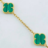 Cadena Aro seguido Trebol Verde 27.8gr / 60cm / Oro Amarillo Nac.Esp. 18K ©