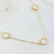 Cadena Aro Seguido Trebol Blanco 8.55gr / 50cm / Oro Amarillo Nac.Esp. 18K ©
