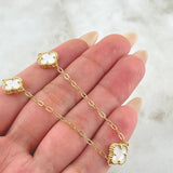 Cadena Aro Seguido Trebol Blanco 8.55gr / 50cm / Oro Amarillo Nac.Esp. 18K ©