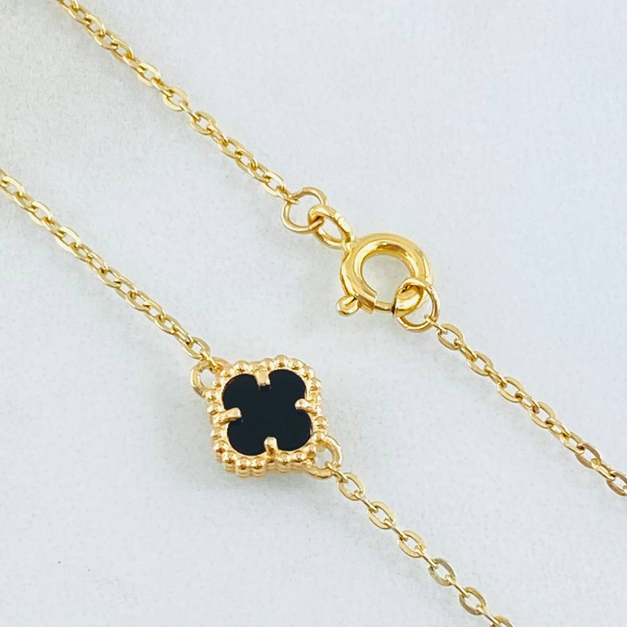 Cadena Aro Seguido Trebol Negro 6.1gr / 45cm / Oro Amarillo Nac.Esp. 18K ©