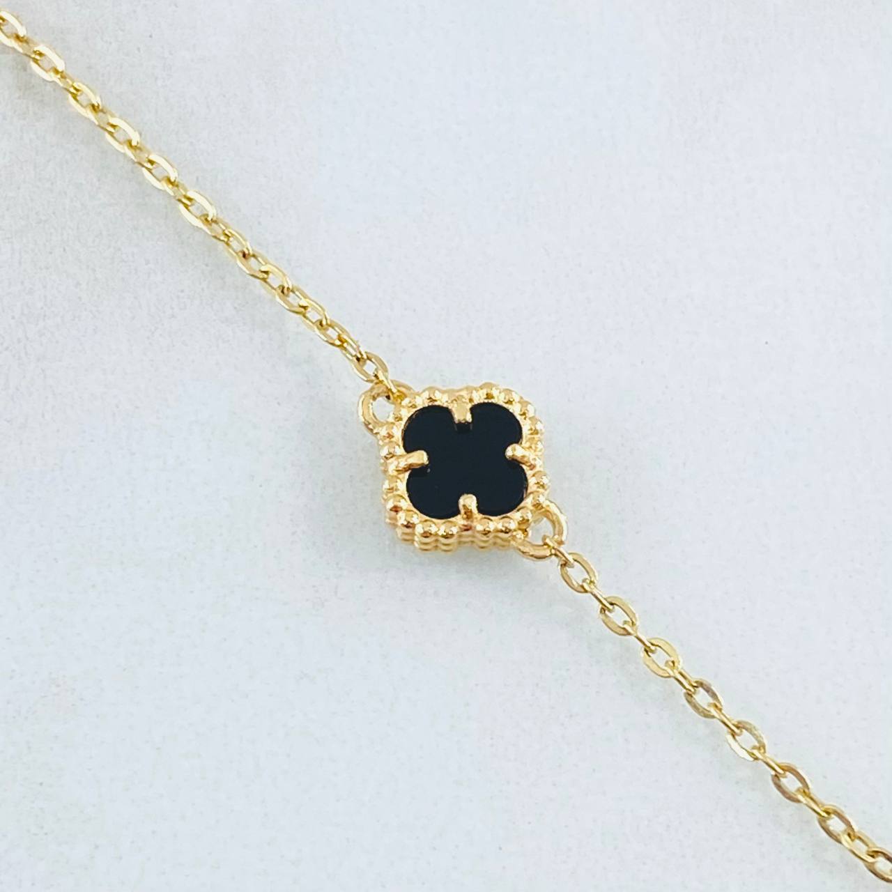 Cadena Aro Seguido Trebol Negro 6.1gr / 45cm / Oro Amarillo Nac.Esp. 18K ©