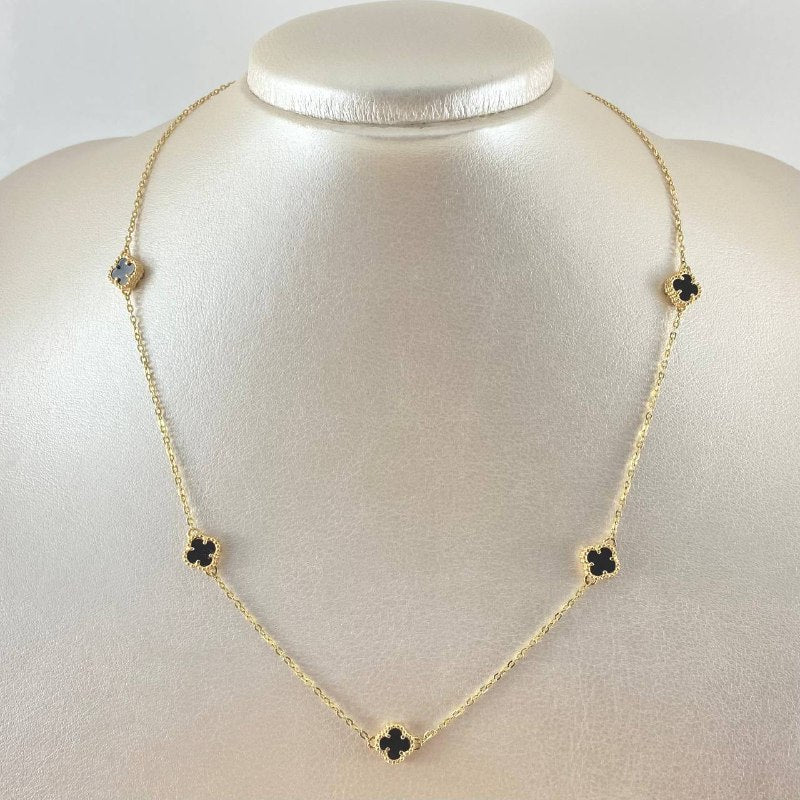 Cadena Aro Seguido Trebol Negro 6.1gr / 45cm / Oro Amarillo Nac.Esp. 18K ©