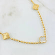 Cadena Militar Trebol Blanco 19.15gr / 45cm / Oro Amarillo Nac.Esp. 18K ©