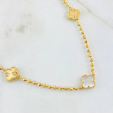 Cadena Militar Trebol Blanco 19.15gr / 45cm / Oro Amarillo Nac.Esp. 18K ©